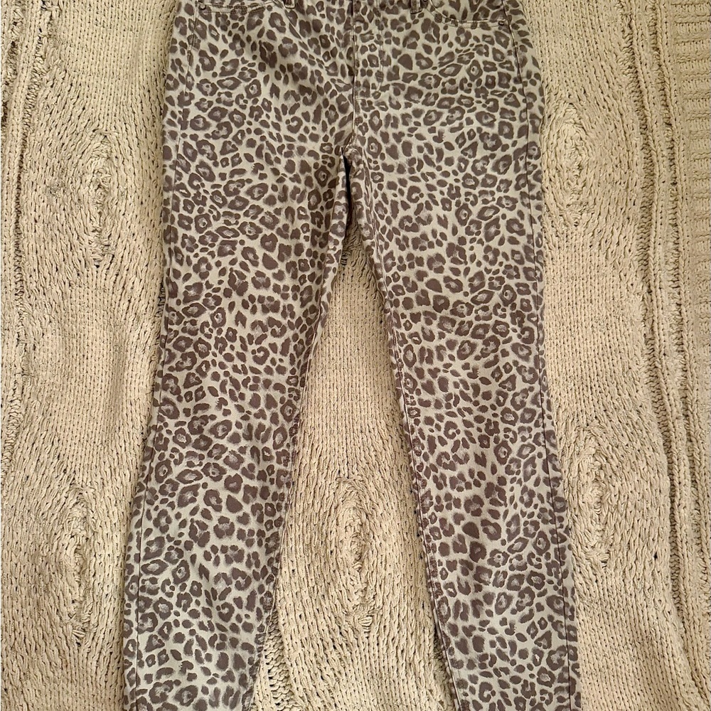 WHBM Leopard Print Women's Jean Pants SKINNY ANKLE